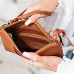 Boho Sunflower Tassel Clutch (Tan)