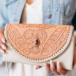 Feather and Stone Purse (Cream)