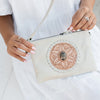 Flower and Stone Clutch Bag (Cream)