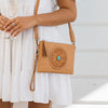 Flower and Stone Clutch Bag (Tan)