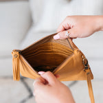 Gypsy Tassel Clutch (Tan)