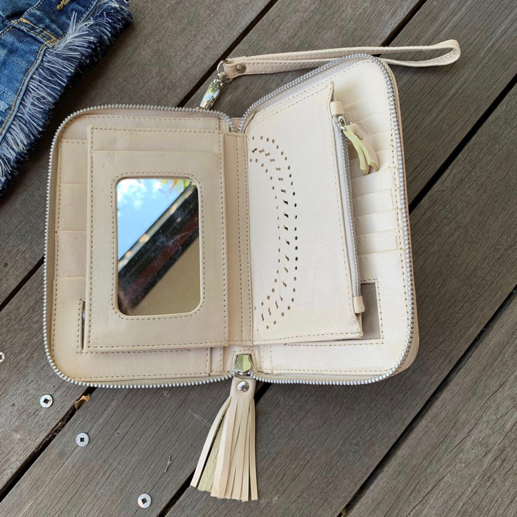 Boho Mandala Zip Wallet (Natural)