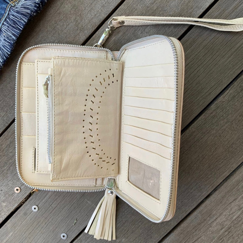 Boho Mandala Zip Wallet (Natural)