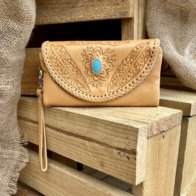 Feather and Stone Purse (Tan)
