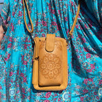 Mandala Zip Phone Bag (Tan)