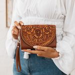 Rose & Stitch Purse (Vintage Brown)
