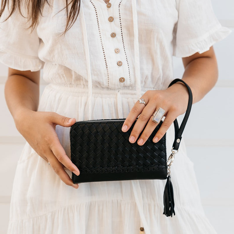 Weave and Stitch Wallet (Black)