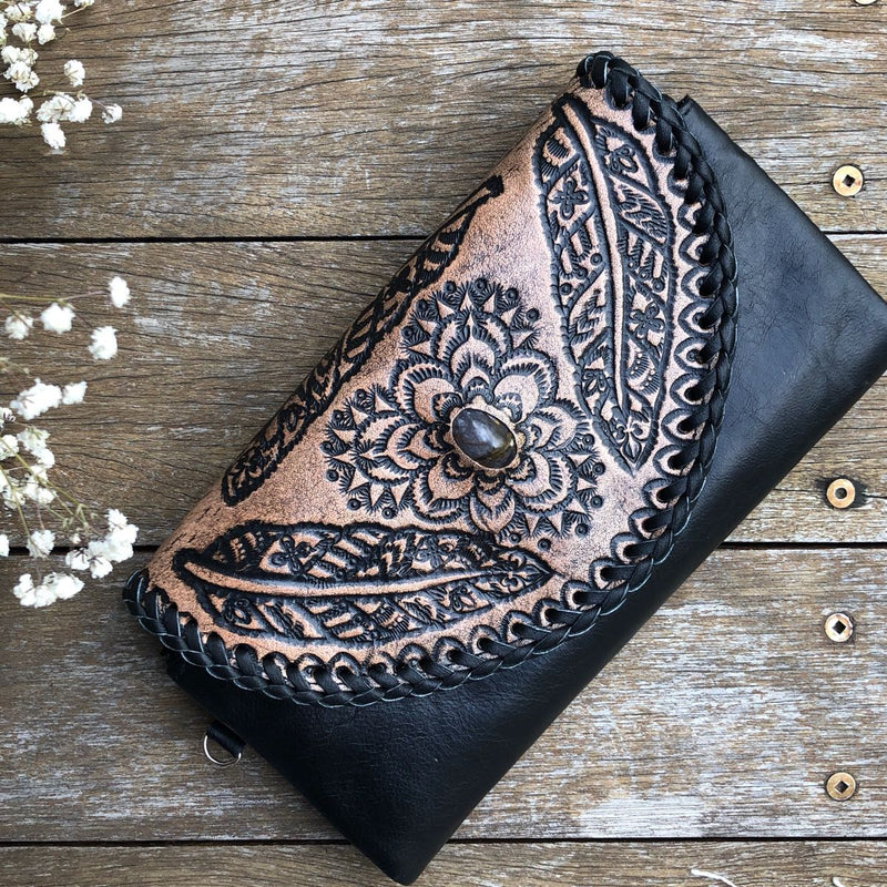 Feather & Stone Wallet (Black)